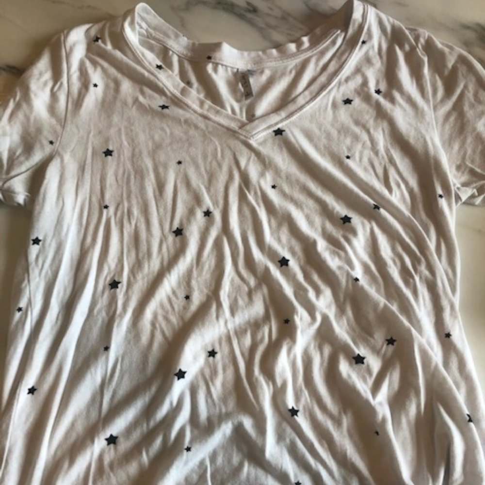 White Tee with Blue Stars - Z Supply - L